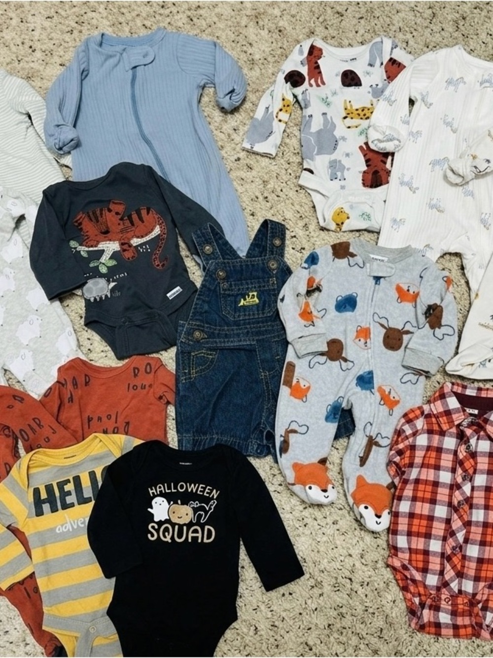 16pc Essential Infant Boy Bundle | Size Newborn (NB) | Carter’s, Gerber, More